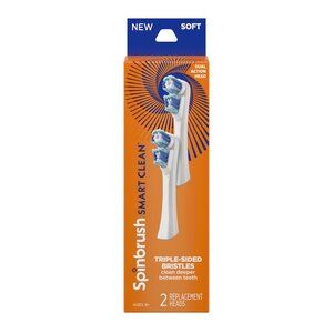 Spinbrush NEW PRO CLEAN Replacement Heads Electric Toothbrush Refills 2 Count